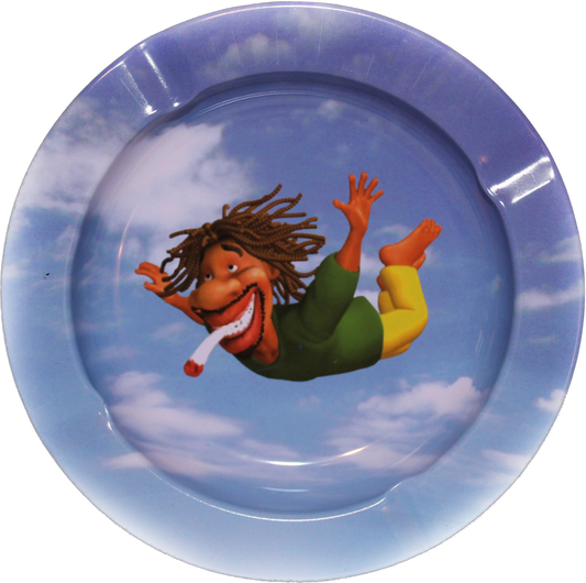 This vintage-style Flying Rasta Man Ashtray is a fun addition to any home or office. It's made of tin metal and measures 5 1/4 inches in diameter.
Always select style (in the drop down menu above) and quantity before purchasing your ashtray !!!!!