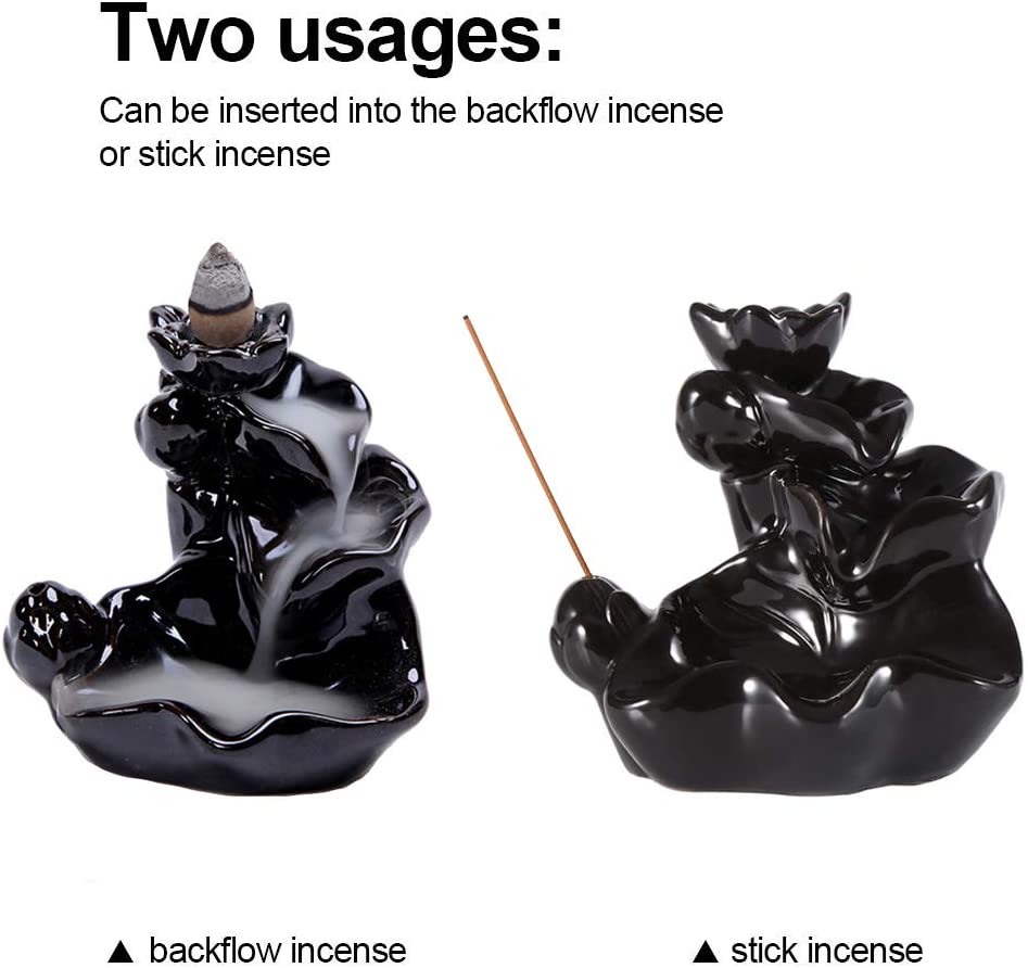 Waterfall Ceramic Incense Burner with 20 Backflow Cones