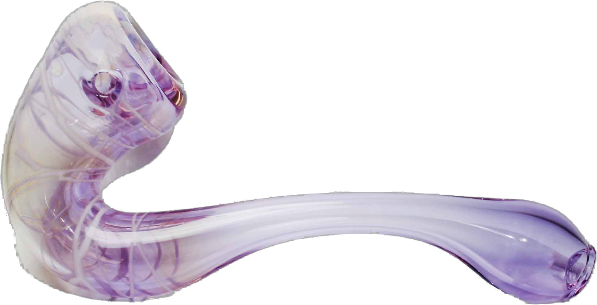 This lavender with white swirl pipe is a favorite option for women. It's a beautiful pipe that's both functional and stylish.