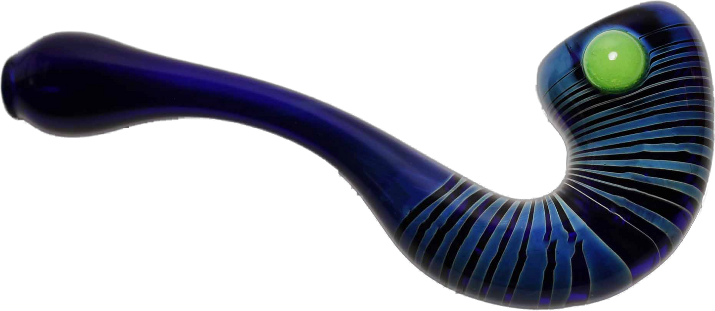 This Blue Fumed Glass Sherlock Pipe is made from thick, high-quality glass, which makes it resistant and durable.