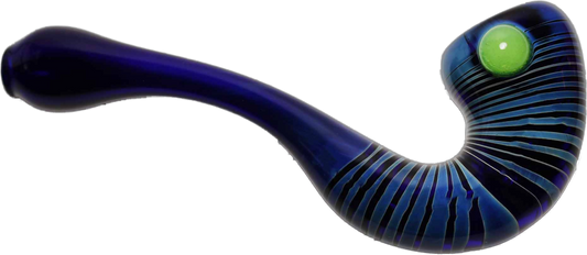 This Blue Fumed Glass Sherlock Pipe is made from thick, high-quality glass, which makes it resistant and durable.