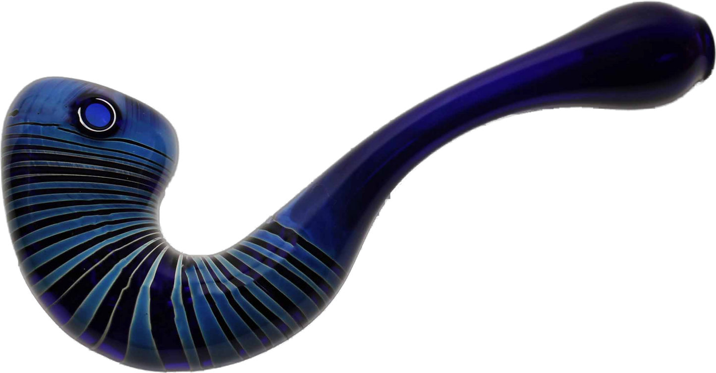 This Blue Fumed Glass Sherlock Pipe is made from thick, high-quality glass, which makes it resistant and durable.