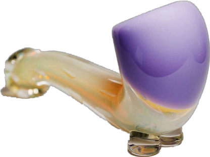 Premium Purple and Clear Gold Fumed Color Changing Glass Pipe. This glass pipe has a sleek feel and smooth hits. This one has different colors that change as you smoke, making it a pleasant experience.