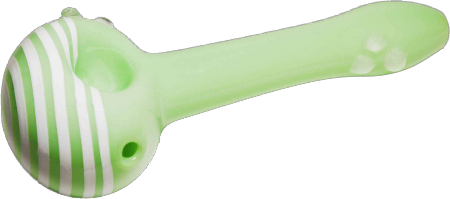 This 5" Hand Blown Pastel Green White Swirl Glass Smoking Pipe is hand blown and made of heavy-duty glass. It's durable and easy to clean.