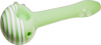 This 5" Hand Blown Pastel Green White Swirl Glass Smoking Pipe is hand blown and made of heavy-duty glass. It's durable and easy to clean.