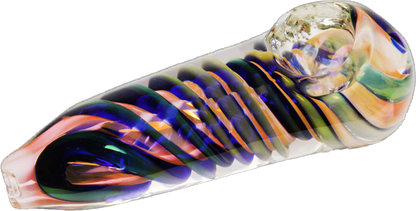 This multi color swirl glass smoking pipe is a one-of-a-kind work of art. It's a high quality collectible glass pipe.