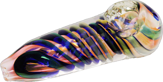 This multi color swirl glass smoking pipe is a one-of-a-kind work of art. It's a high quality collectible glass pipe.