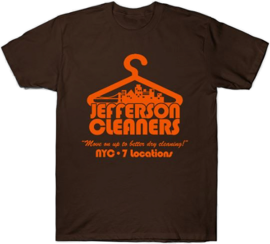 Go back in time to the Jeffersons with this Jefferson Cleaners T-Shirt. This classic tee is a great way to show your love of the show.