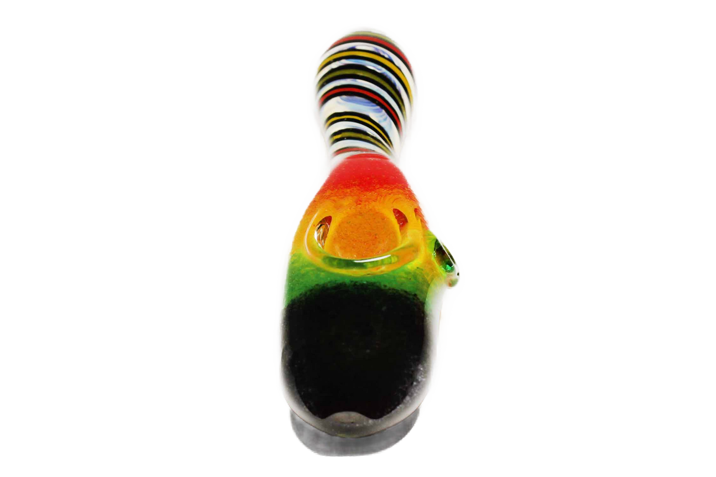 The 5'' Glass Rasta Hand Pipe is a multi-colored hand blown glass pipe. It's thick glass and feels nice in your hand. It delivers smooth hits.