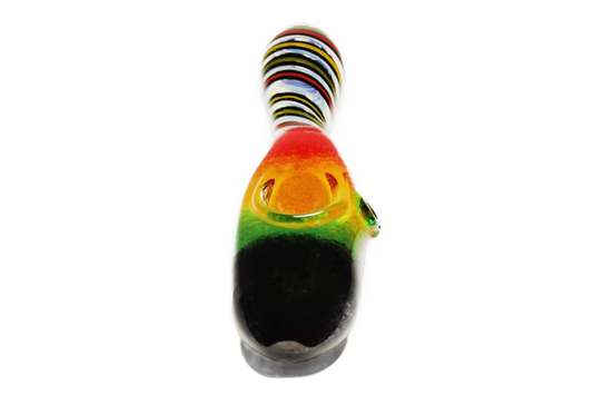 The 5'' Glass Rasta Hand Pipe is a multi-colored hand blown glass pipe. It's thick glass and feels nice in your hand. It delivers smooth hits.