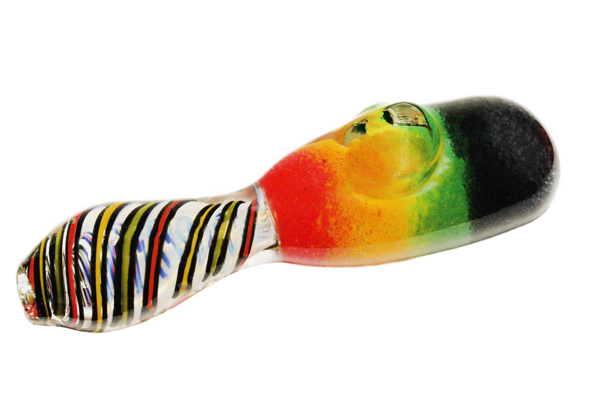 The 5'' Glass Rasta Hand Pipe is a multi-colored hand blown glass pipe. It's thick glass and feels nice in your hand. It delivers smooth hits.