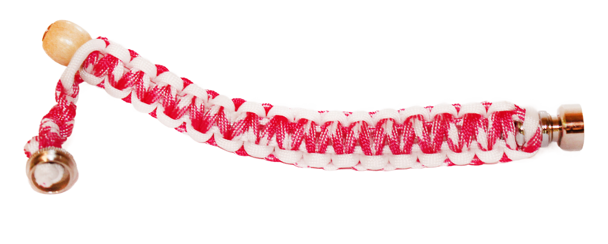 This Pink and White Bracelet Black and Green Bracelet Pipe is perfect for your backpack or bike. It has a 10" cord.