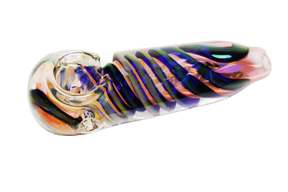 This multi color swirl glass smoking pipe is a one-of-a-kind work of art. It's a high quality collectible glass pipe.