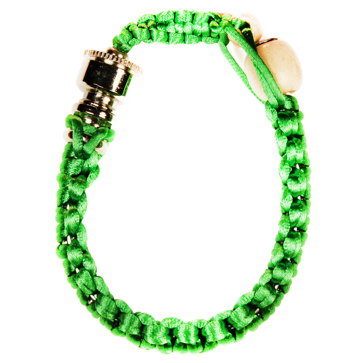 This Green Bracelet Pipe is perfect for your backpack or bike. It has a 10" cord.