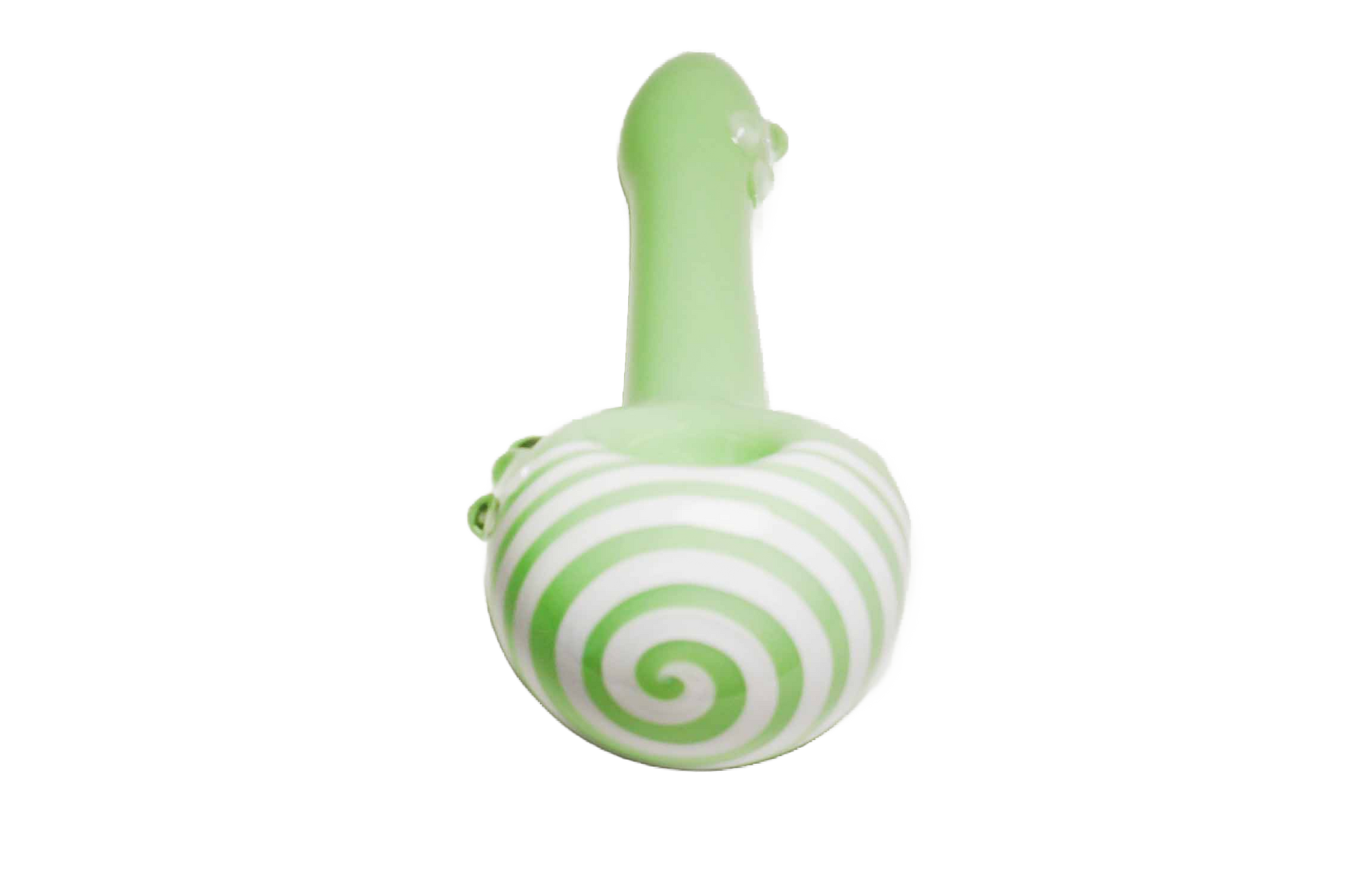 This 5" Hand Blown Pastel Green White Swirl Glass Smoking Pipe is hand blown and made of heavy-duty glass. It's durable and easy to clean.