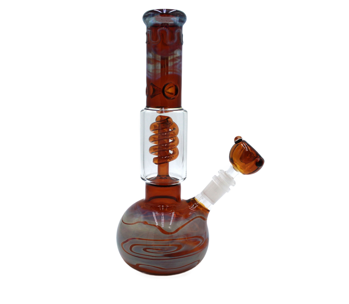 The Desert Storm Water Pipe has an ice catcher and a percolator, which makes for a smooth smoking experience. It's made of high-quality thick glass, and comes in three pieces.