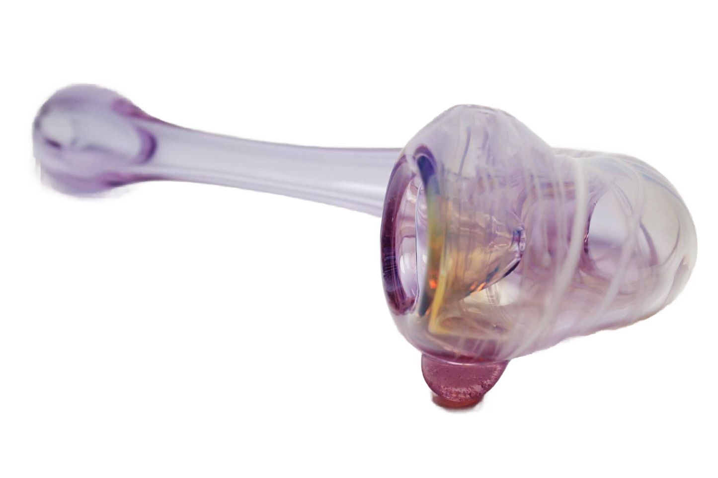 This lavender with white swirl pipe is a favorite option for women. It's a beautiful pipe that's both functional and stylish.