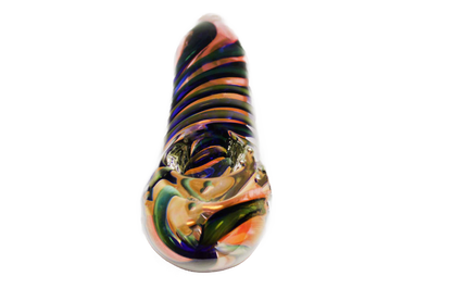 This multi color swirl glass smoking pipe is a one-of-a-kind work of art. It's a high quality collectible glass pipe.