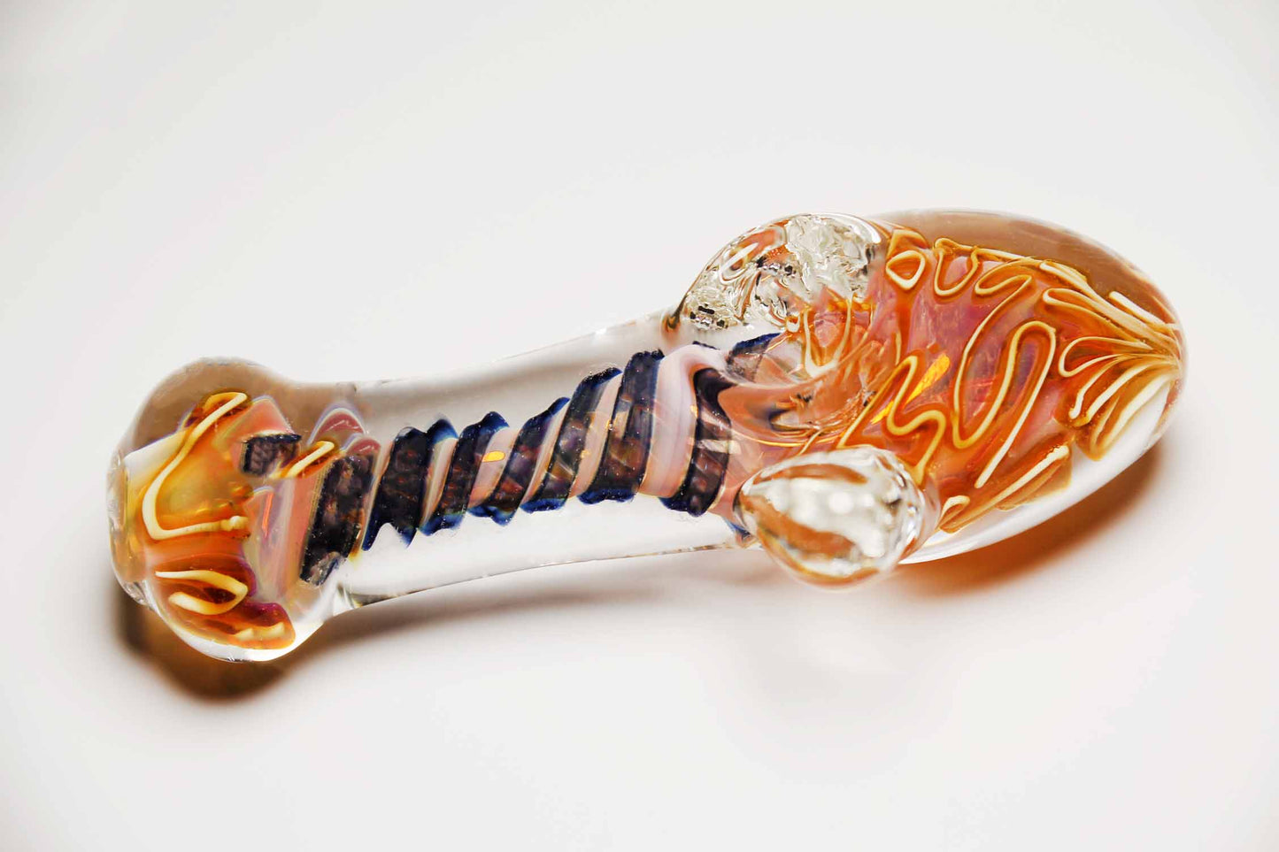 Clear & Gold Fumed Color Changing Glass Pipe