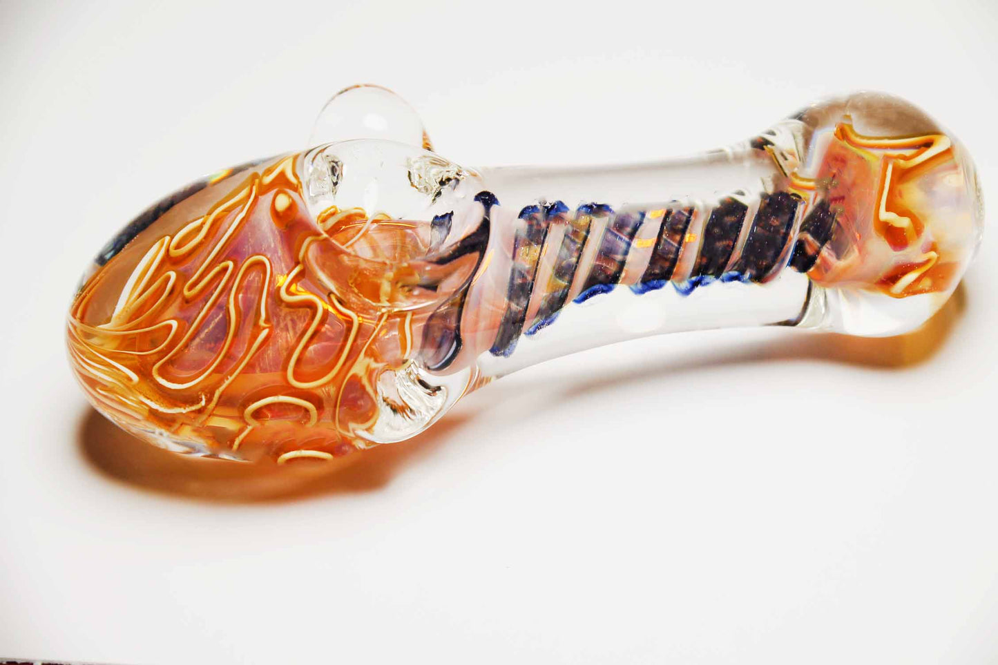 Clear & Gold Fumed Color Changing Glass Pipe