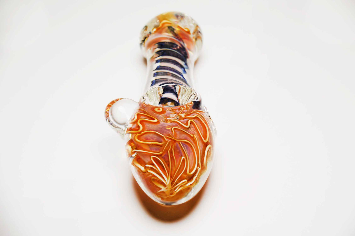 Clear & Gold Fumed Color Changing Glass Pipe