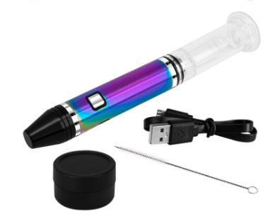 Portable Cozzy Dab Pen with Glass Bubbler and Quartz Tip                      (Three heat settings)     High quality, portable Cozzy Dip & Dab Pen, with glass bubbler and quartz tip.   Includes:  1 Cozzy Dab Pen with Bubble,  1 USB Cable,1 Silicon Container, 1 Cleaning Brush, 1 Tip Cap